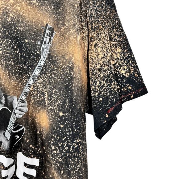 Reworked Ted Nugent Nuge Cropped Graphic Tee XL Oversized Bleached Boho Edgy - Picture 4 of 5